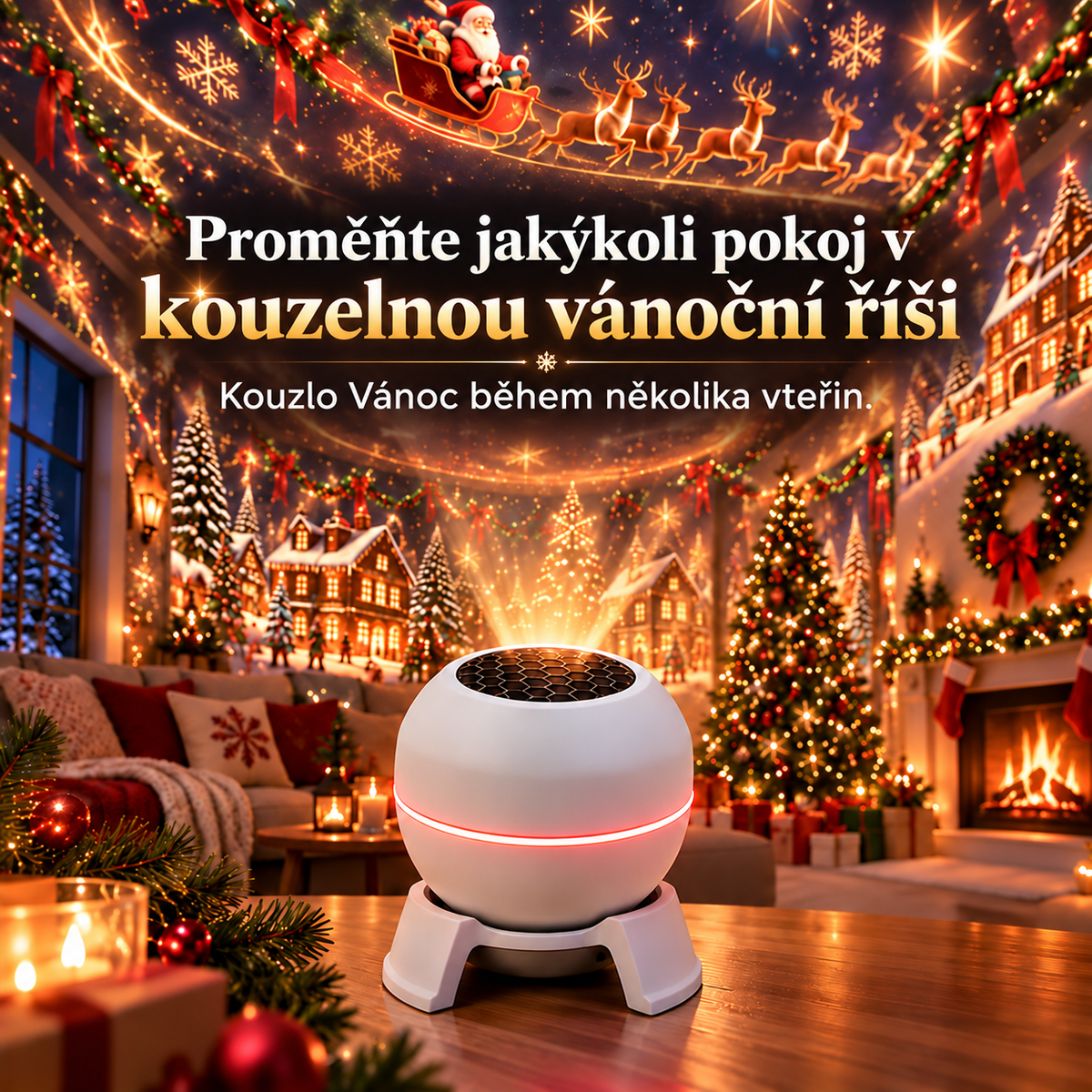 SCNDR® ⛄🎄 Chytrý holografický projektor (HD chytrá dynamická 5D projekce)🏡