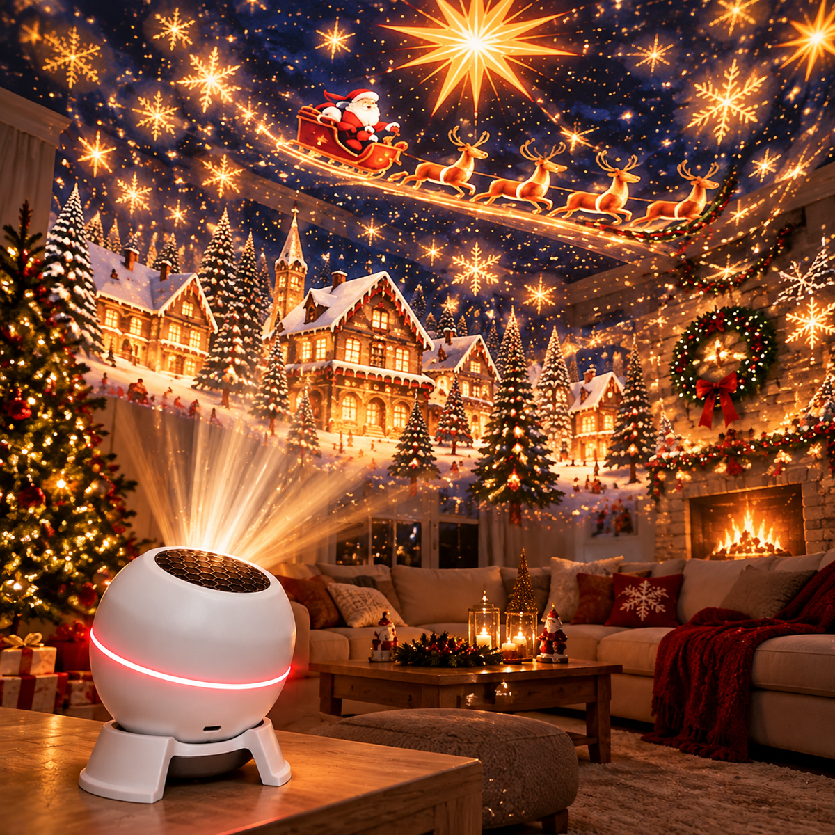 SCNDR® ⛄🎄 Chytrý holografický projektor (HD chytrá dynamická 5D projekce)🏡